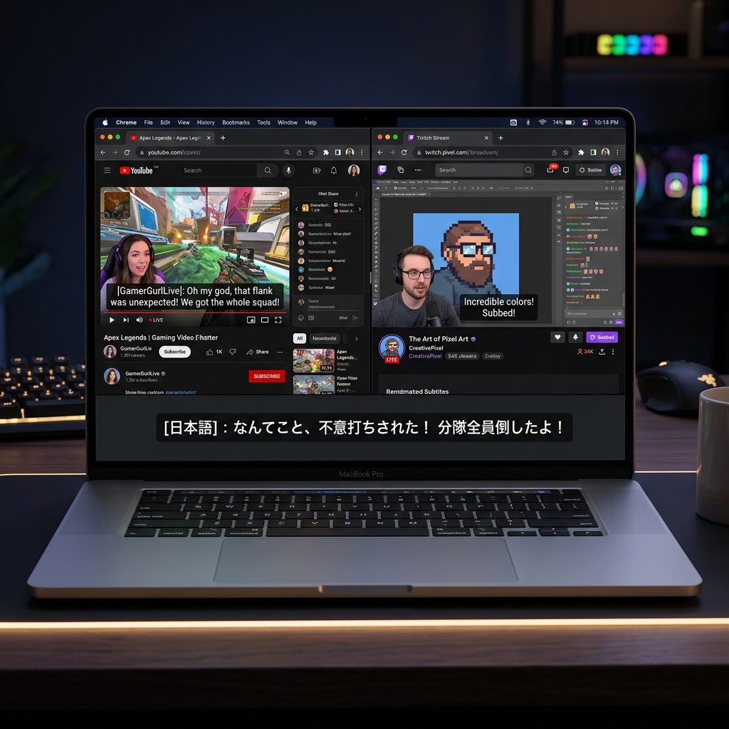 Cómo obtener subtítulos en vivo para YouTube Live, Twitch y más